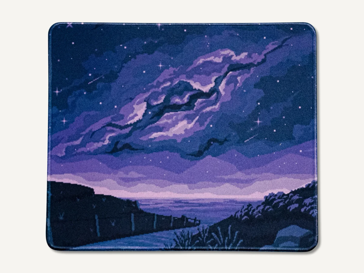 Pixel Rain Desk Mat product photo.