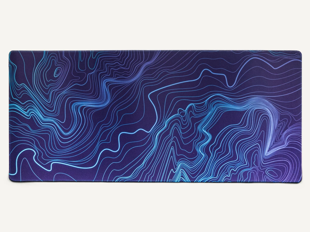 Synthwave Avenue Desk Mat product photo.